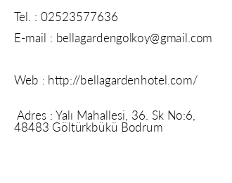 Bella Garden Hotel iletiim bilgileri